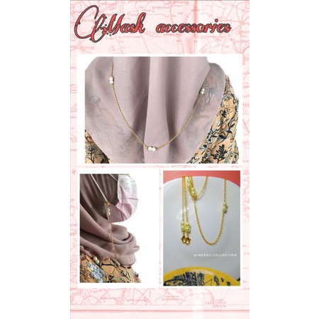 Tali masker hijab mutiara / tali masker mutiara / Tali masker rantai MURAH MEWAH / chain mask