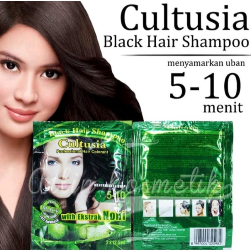 Cultusia Hair Shampoo Black Noni Sachet / Cultusia Shampoo Penutup Uban Sachet
