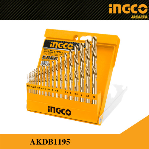 MATA BOR BESI SET 19 PCS HSS / TWIST DRILL BITS INGCO AKDB1195