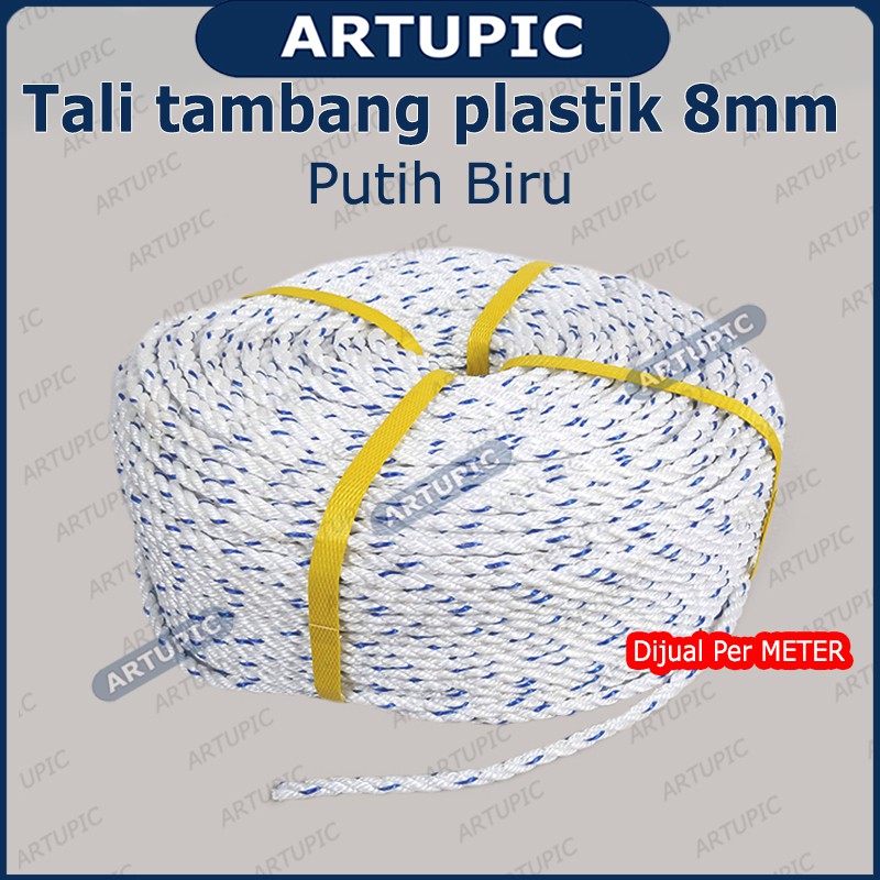 Tali Tambang Plastik 8 mm Tali Terpal Kandang Ayam Tali Ikat Truk Barang Berat Jala Jaring Pengaman