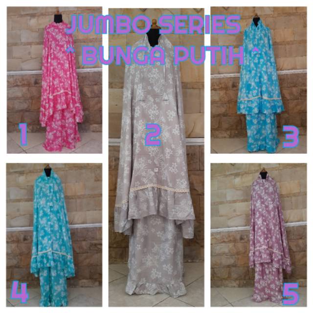 Mukena Jumbo Series "Bunga Putih"