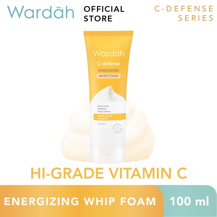 Wardah C-Defense Energizing Whip Foam - Pembersih Wajah dengan HiGrade Vitamin C  - BISA COD