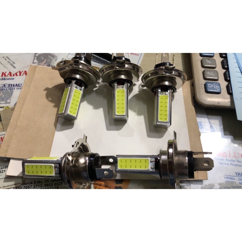 lampu depan/utama led 4sisi cob super terang nyala cahaya putih