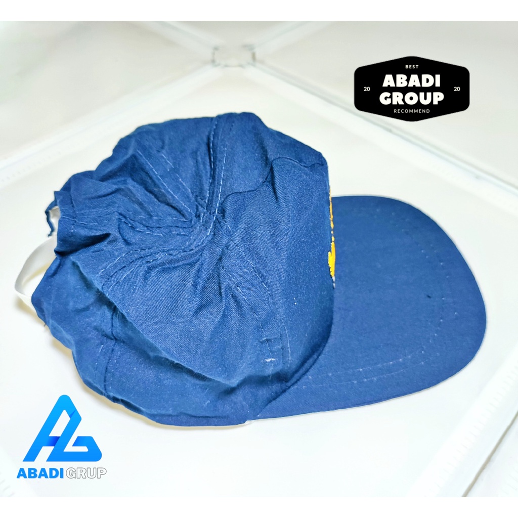 Topi sekolah SMP biru polos unisex