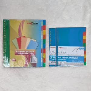 

Pembatas Binder Devider Inter x Folder Mix Color 10 Tabs Ukuran A5 20ring & B5 26ring