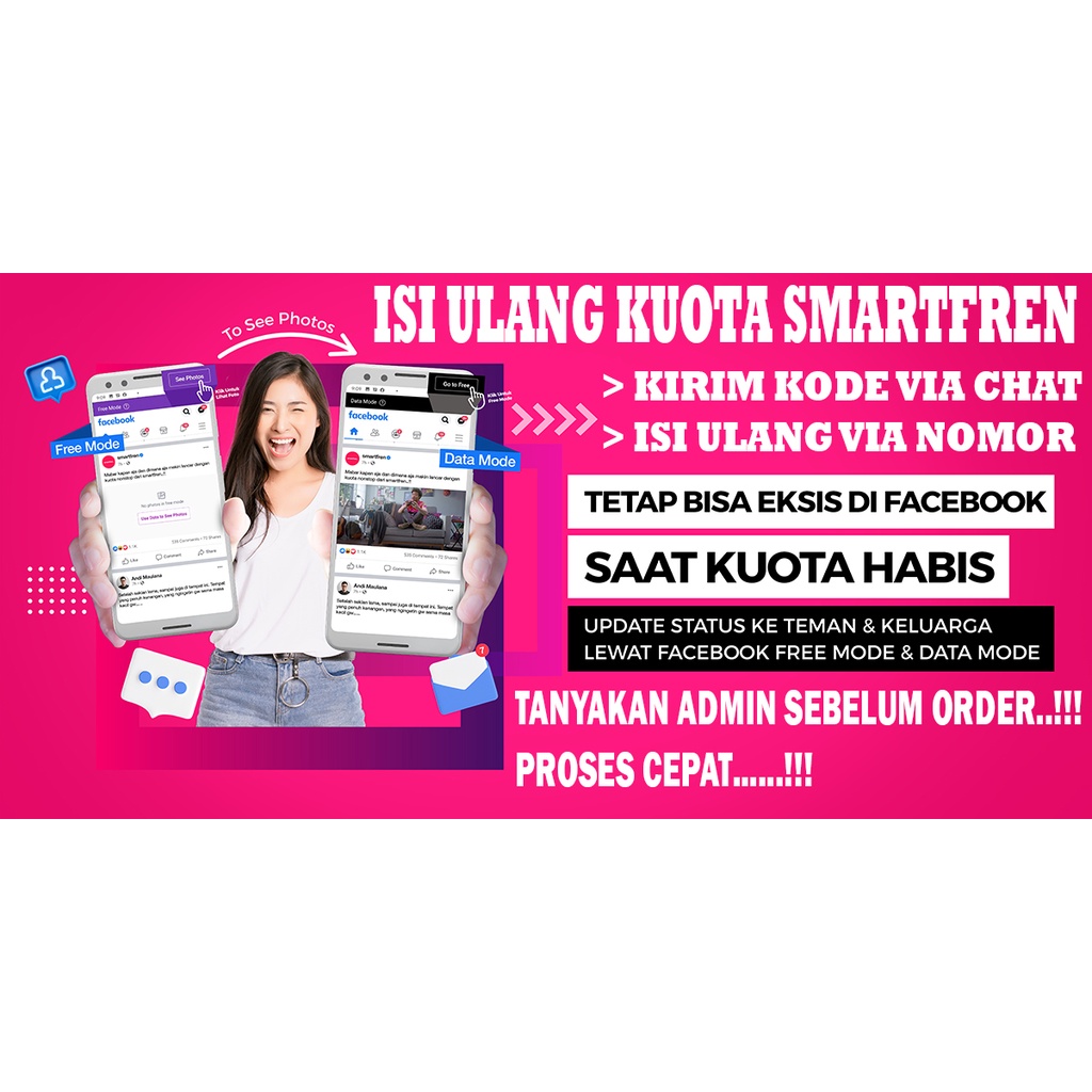 ISI ULANG / INJECT KUOTA SMARTFREN KIRIM KODE FISIK VIA CHAT