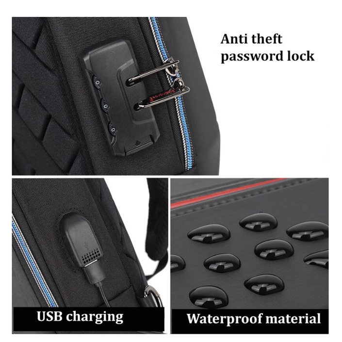 Tas Pria Selempang Slempang Slingbag Usb Padlock Anti-theft Aliencross AE54