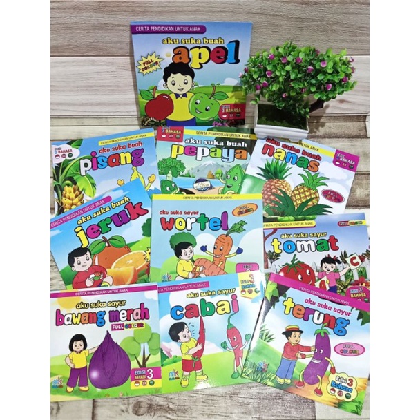 

buku tematik buah dan sayur,cerita pendidikan original SNI