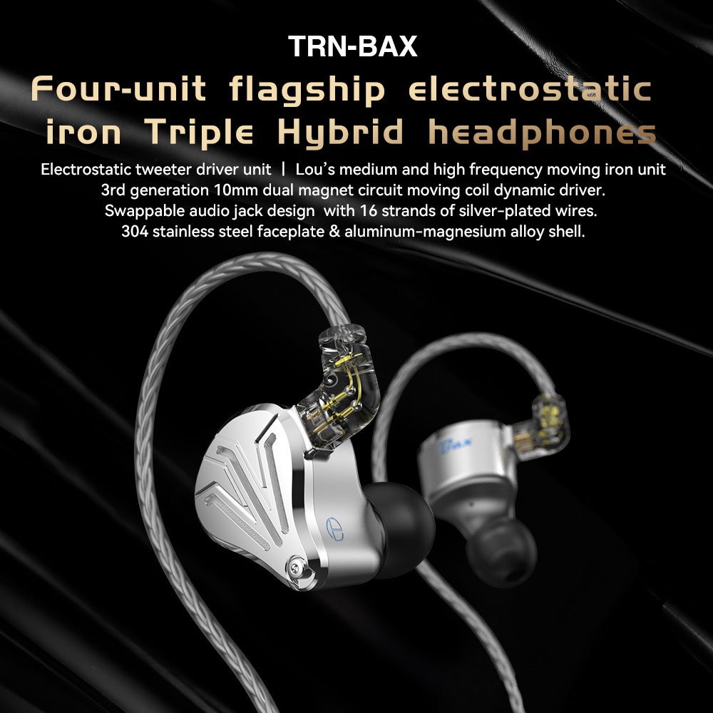 Trn BAX BA + 1DD + 2EST Earphone In Ear Hybrid IEM HIFI Bahan Logam Untuk Kirin V90 VXPRO