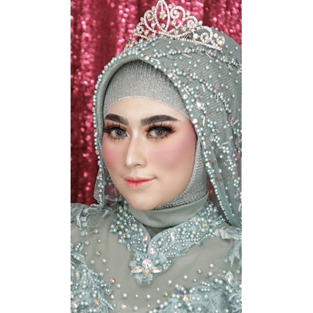 sleyer pengantin/ krudung akad / krdung pengantin/ feil mutiara diamon / hijab pengantin