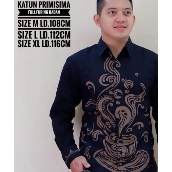 KEMEJA BATIK SOLO PRIA MASAKINI BAJU BATIK PRIA TERBARU LENGAN PANJANG HEM BATIK PRIA DEWASA EKSKLUS