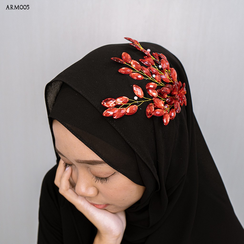 [PRODUK TERLARIS] ASESORIS HEADPIACE PENGANTIN WANITA HIJAB DAUN ARM005