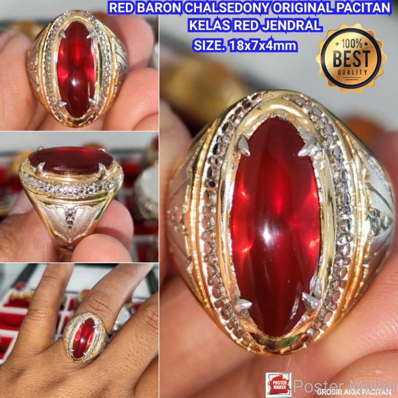 RED BARON CHALSEDONY ORIGINAL PACITAN MERAH JENDRAL SIMPEL