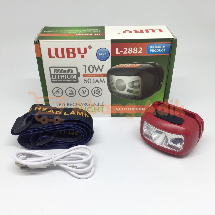 COD Luby L-2882 senter kepala sensor 10w sepeda 10 watt w 50h 50 jam