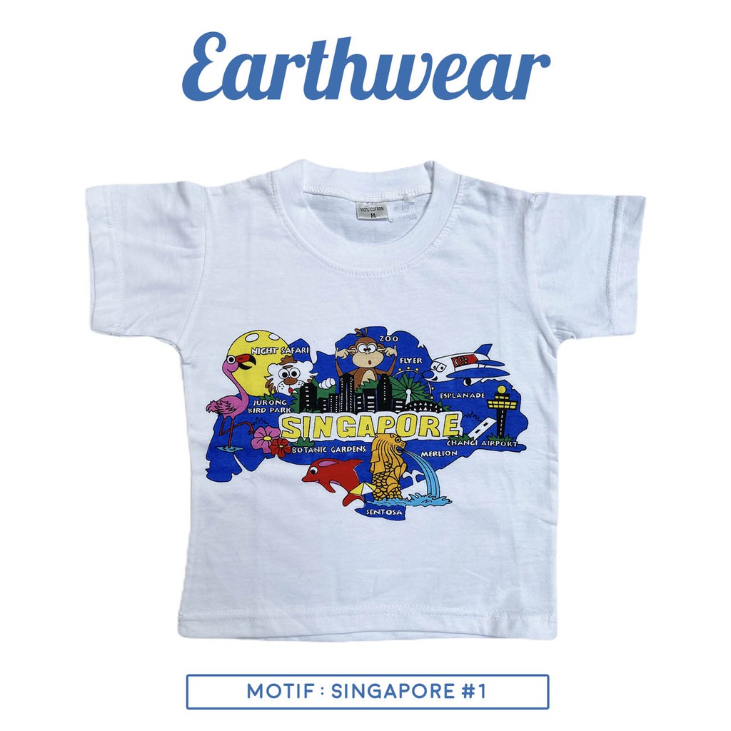 T-Shirt (Kaos) Earthwear uk 2 / 4 / 6 Tahun Dewasa Anak Balita Unisex Cewek Cowok Oblong Kaos Rumah 