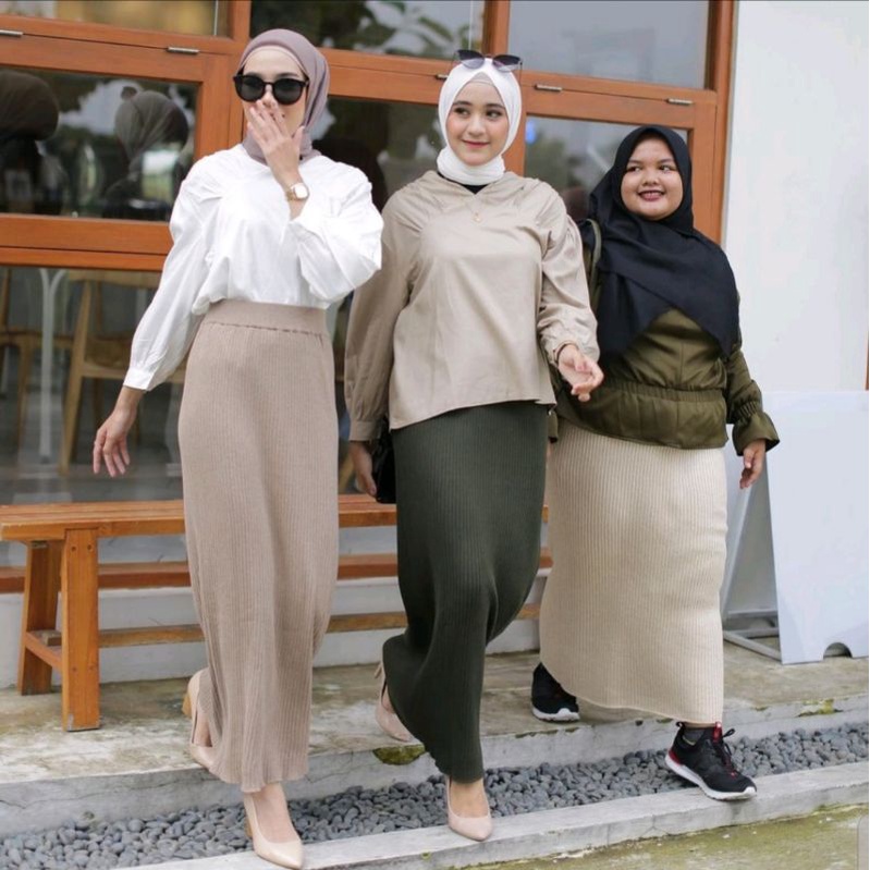 Rok Span Rajut Panjang / Rok Span Knitted