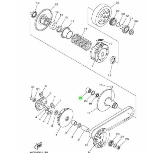 BEARING LAHER BAMBU PULLY PULI XEON KARBU ASLI ORI YAMAHA 44D E7678 10