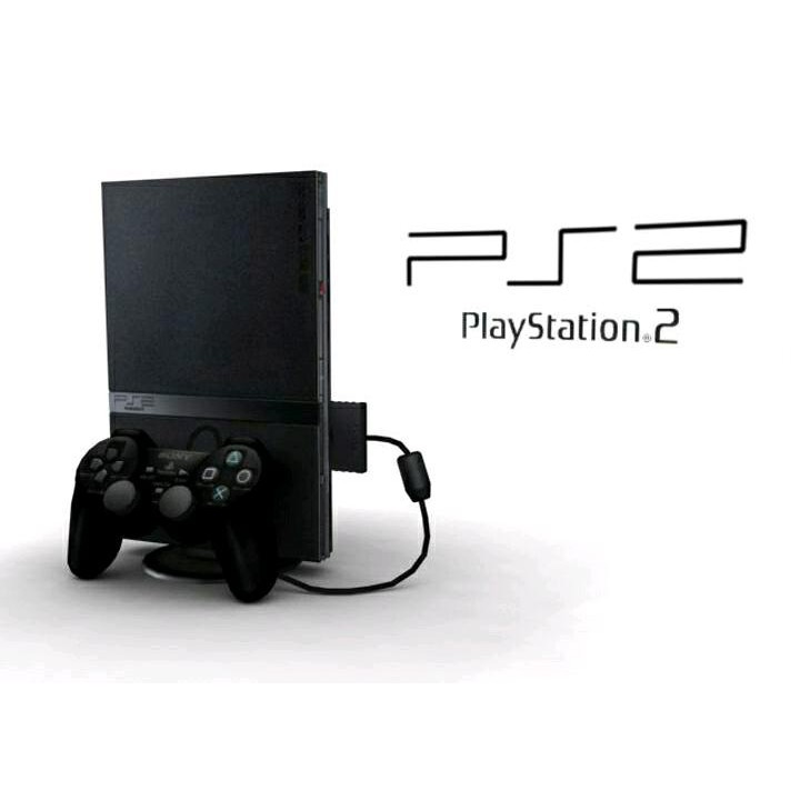 playstation ps 2 sony slim optik + 2 stick analog + 10 kaset game Limited