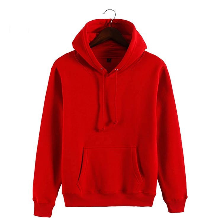 SWEATER HOODIE JUMPER POLOS PRIA WANITA HOODIE JUMPER FLEECE TERMURAH KUALITAS DISTRO MERAH L-XL-XXL