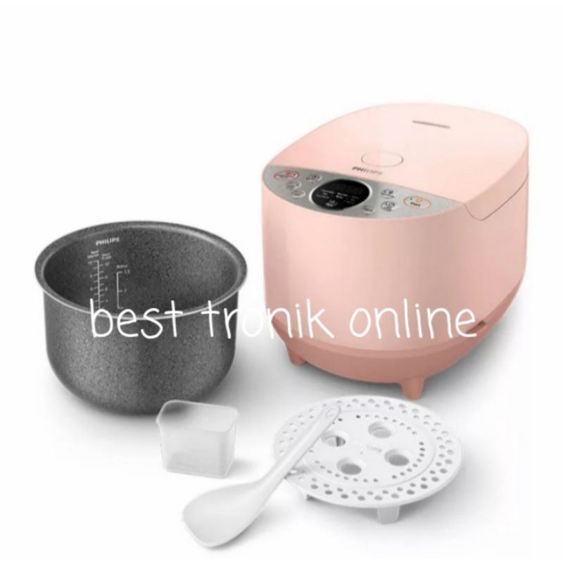 Philips Rice Cooker Digital 1.8L Pink HD 4515 smooth blossom