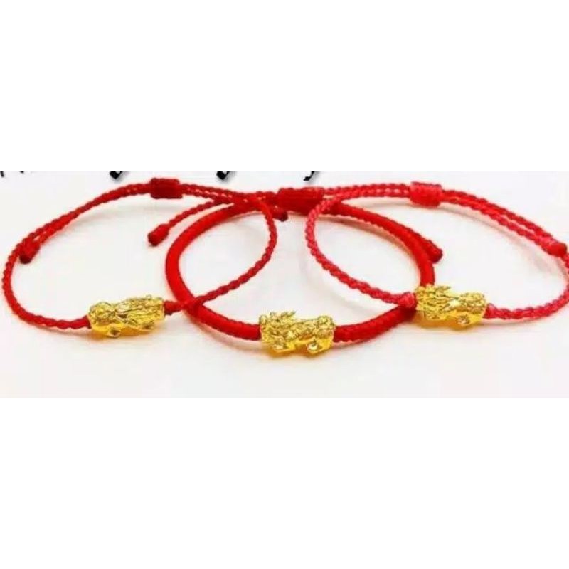 Gelang tali merah baby jilin jiling naga emas hongkong HK 24 karat ASLI