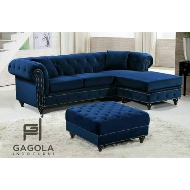 Sofa sudut Chesterfield free ongkir