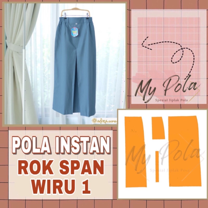 [COD] Pola instan rok span wiru 1 - pola rok mypola - pola jiplak rok seragam smp/sma