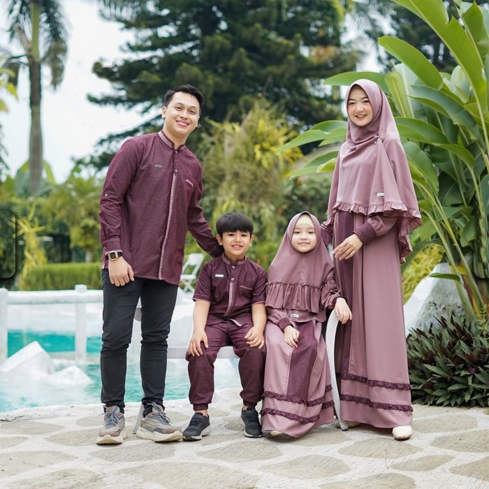 Set-Family-Muslim-Busana- Couple Gamis Keluarga Andara Sc - Cp Family - Couple 2021 - Couple Mod