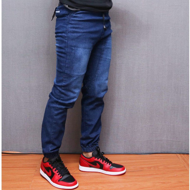 Celana Joger Jogger Jeans Pria Panjang Jogger Pants Polos Denim Premium Ngaret Dewasa Murah