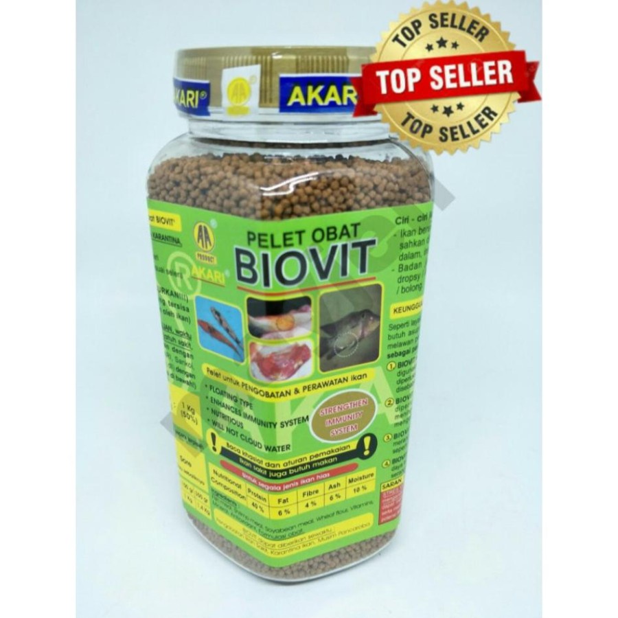 Pelet Obat Akari BIOVIT SMALL 350gr Pellet BIO VIT Makanan Pakan Ikan