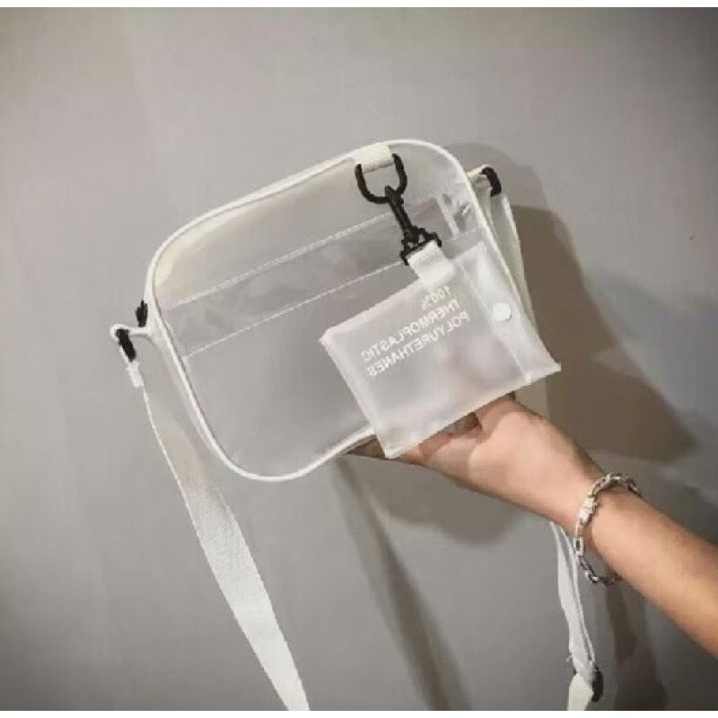 Tas Selempang Wanita 2021 Bisa COD Tas Slempang Bahu THERMOPLASTIC POLYURETHANES Free Pouches Slimbag Transparan Termurah