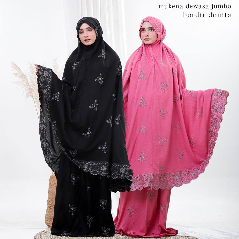 Mukena Bordir Donita | Mukena Dewasa Jumbo Bordir Donita
