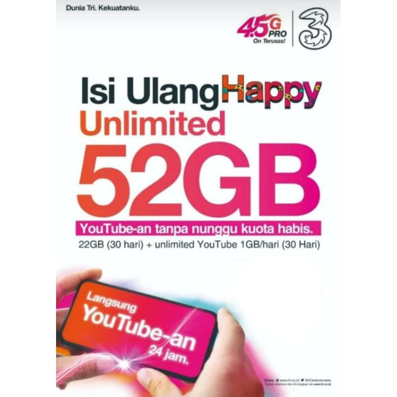 Kartu Perdana Internet TRI HAPPY UNLIMITED