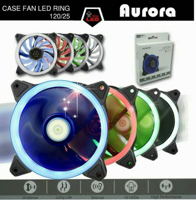 Fan Casing 12cm Alseye Aurora - Case Fan 12 Cm Alseye Aurora Led Ring