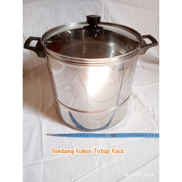 PROMO Panci Steamer Dandang kukus Sablukan Stainless Tutup Kaca ukuran 26cm