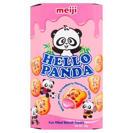 

Meiji Hello Panda Biskuit isi Krim Rasa Stroberi 45gr