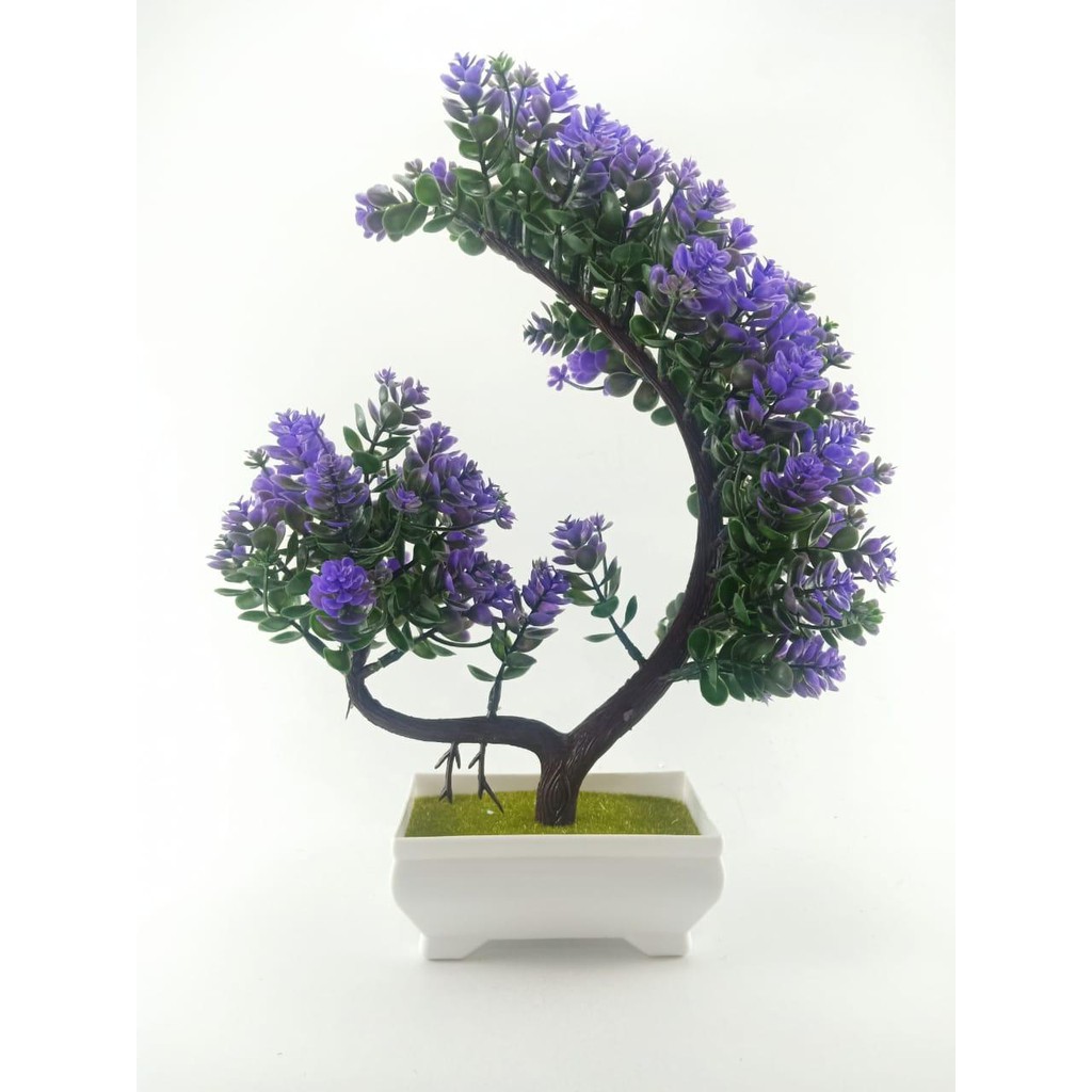 COD BUNGA PLASTIK BUNGA BONSAI  BUNGA ARTIFISIAL BUNGA HIASAN MEJA TANAMAN HIAS PLASTIK BP8827-BIRU