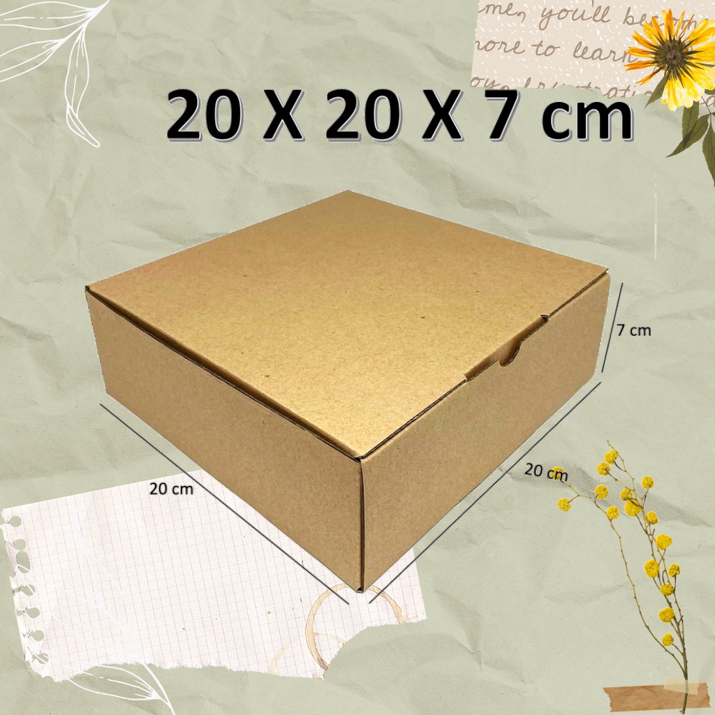 

BOX 20x20x7 Kardus (MIN ORDER 3 PCS) GIFTBOX DIE CUT untuk hampers brownies, baju, sepatu