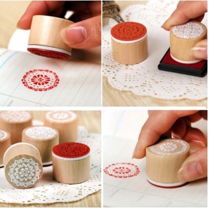 

Berkualitas Wooden Stamp - Round Mandala Series Trendi