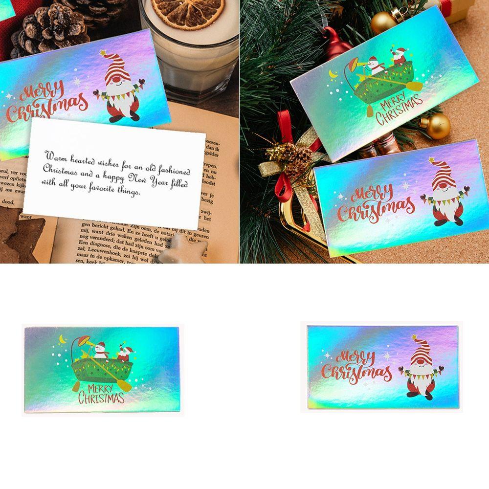 Solighter 50pcs Party Cardstock Berkah Natal Rainbow Laser Postcard