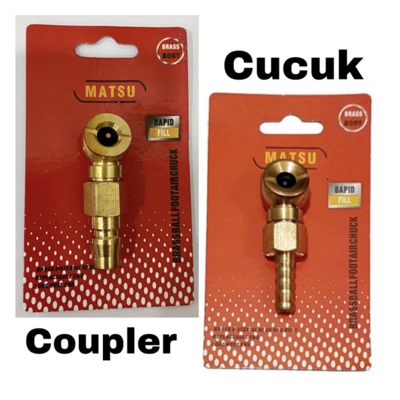 MATSU MAS Airchuck keong kuningan asli Kepala isi angin ban kuningan pendek