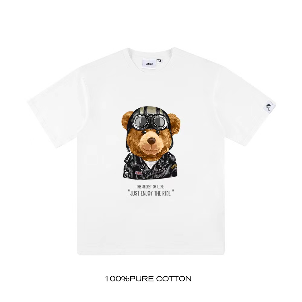 [S.T] Oversized T-Shirt Ridder Bear Printed Atasan Polos 2766 (S-XXXL)