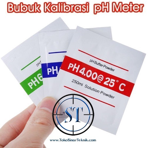 Bubuk Kalibrasi PH Meter 3 Macam Serbuk Asam Basa Buffer Powder 25-30C