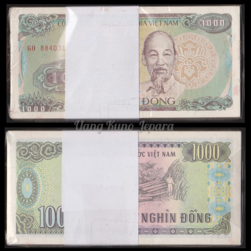 Uang Kuno Luar Atau Asing 1 Gepok 1000 Dong Vietnam Tahun 1988 100 Lembar