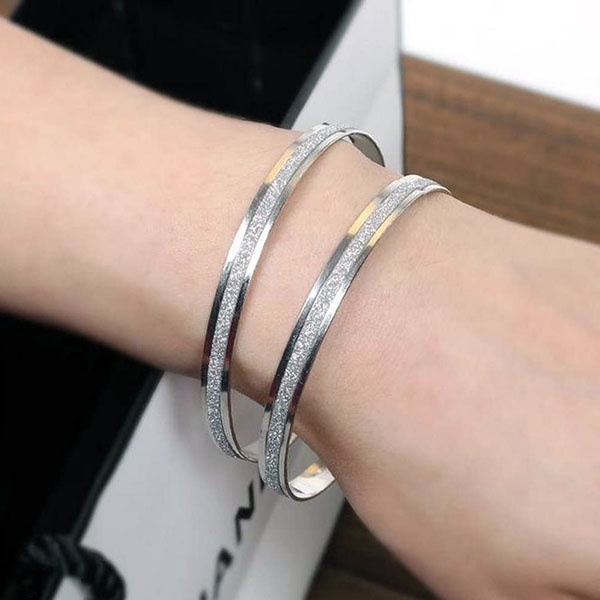 Gelang Fashion Titanium Kristal / Gelang Bangle Gelang Tangan Korean Import / Aksesoris Gelang Wanita / TV-14