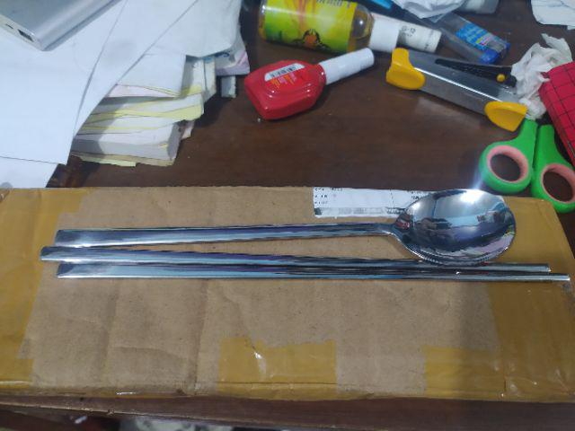 Sujeo Premium Set Korea Chopstick & Spoon Korean Sendok Sumpit Makan Korean