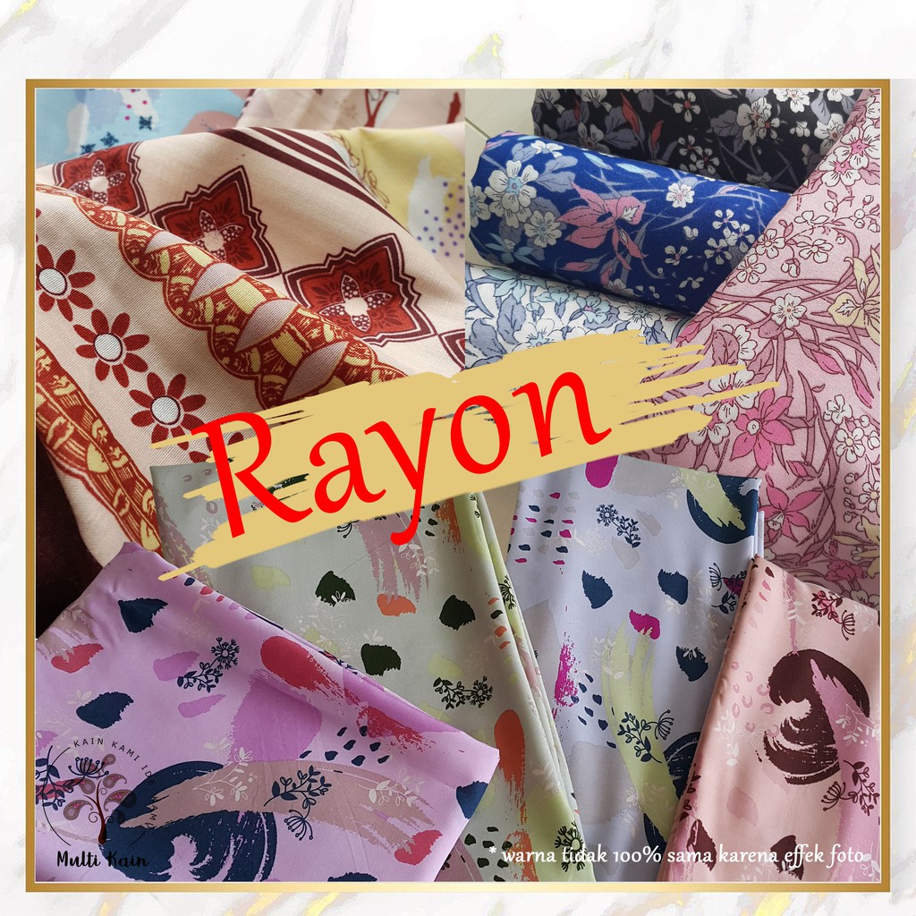 MUKA IG kain  rayon  viscose 30s print  grosir per 50 yard 