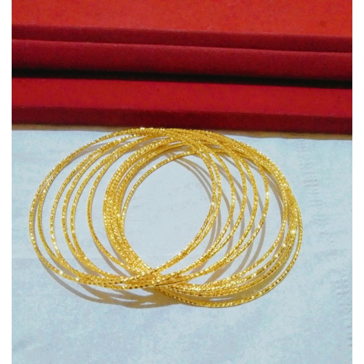 Gelang Dubay Emas Arab Lapis 24k / Gelang keroncong Dubay set 12