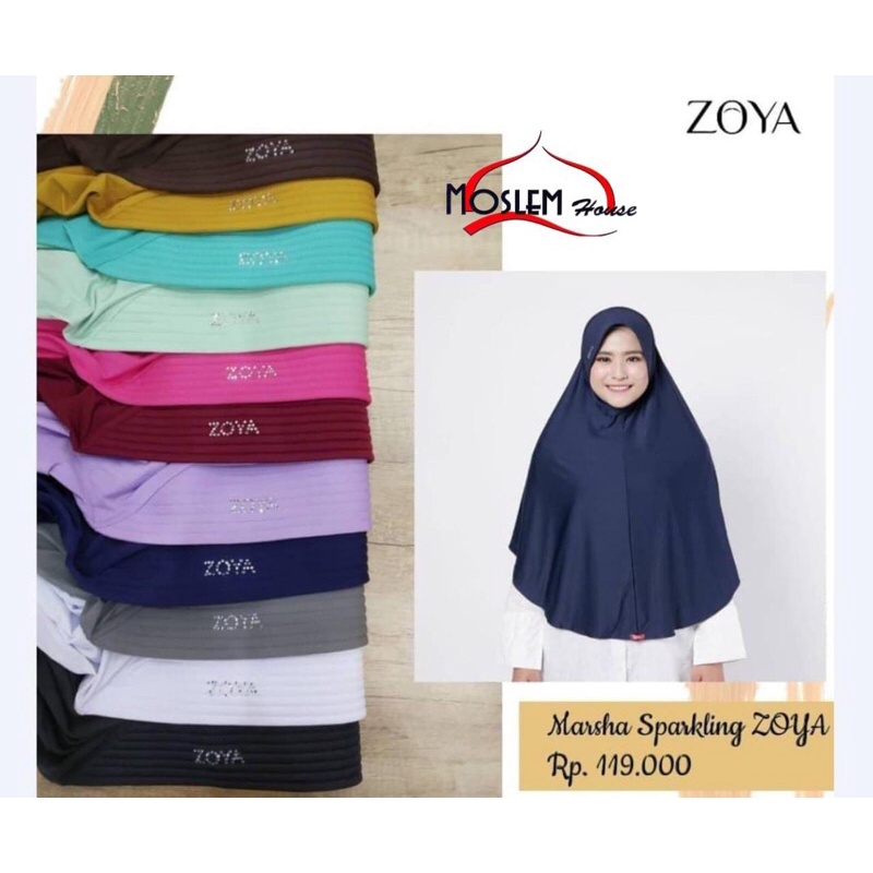 Bergo panjang kerudung zoya marsha sparkling