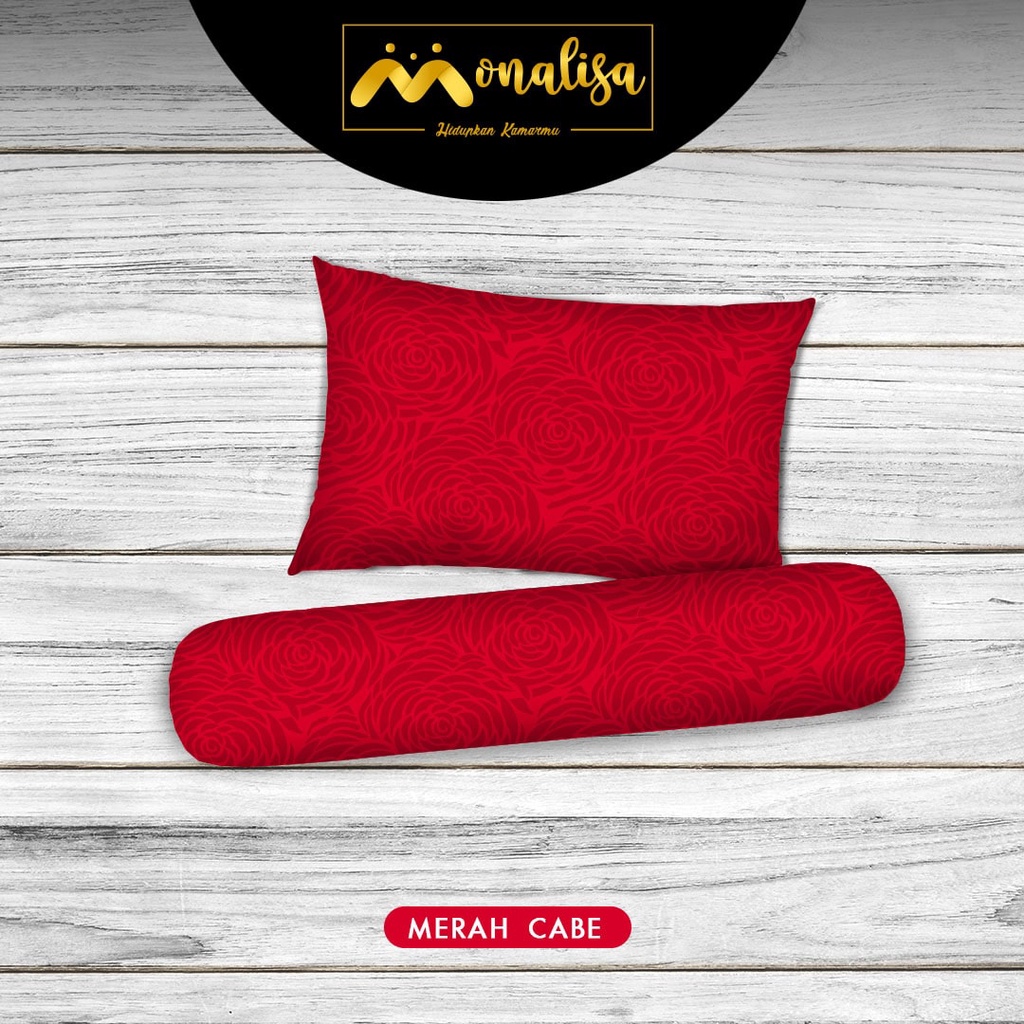 Monalisa Emboss BedCover SET Sprei Uk 100/120 - Merah Cabe